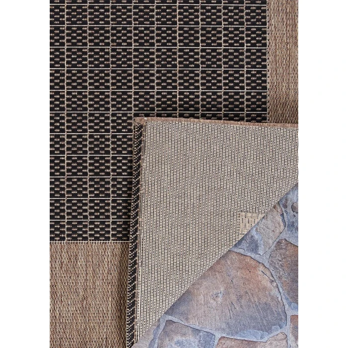 Couristan RECIFE BLACK/COCOA R005_2000 7ft.6in. x 7ft.6in. Square Rug