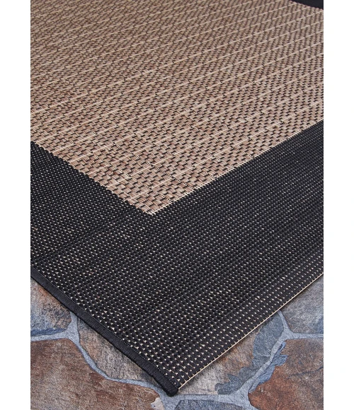 Couristan Recife Checkered Field 2' x 4' Cocoa/Black Area Rug