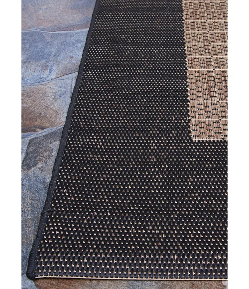 Couristan Recife Checkered Field 2' x 4' Cocoa/Black Area Rug