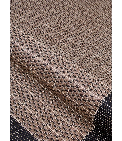 Couristan Recife Checkered Field 2' x 4' Cocoa/Black Area Rug