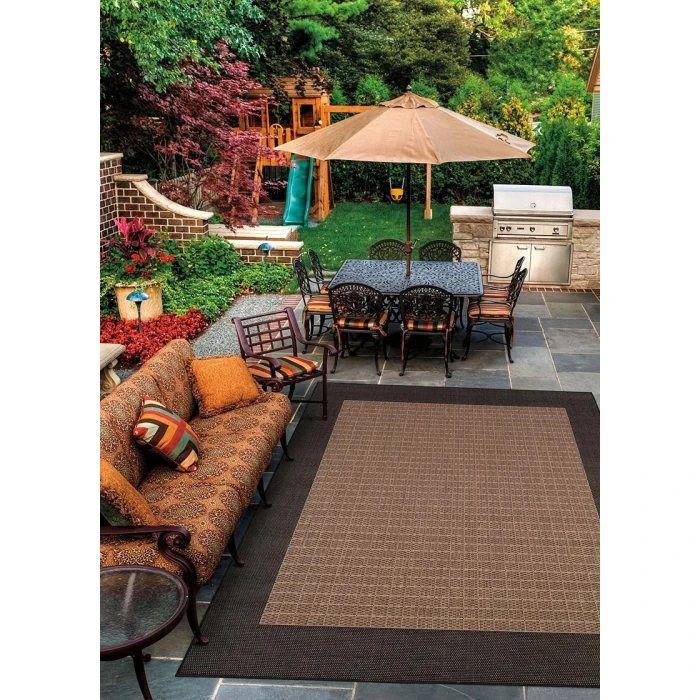 Couristan RECIFE COCOA/BLACK R005_2500 7ft.6in. x 7ft.6in. Square Rug
