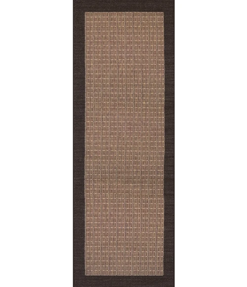 Couristan Recife Checkered Field 2' x 4' Cocoa/Black Area Rug