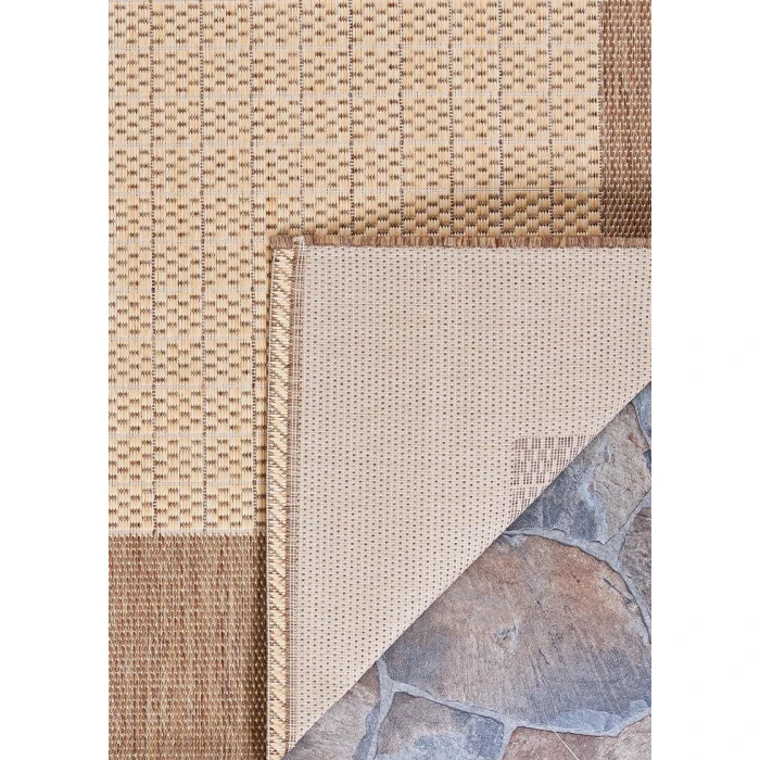 Couristan Recife Checkered Field 6' x 9' Natural/Cocoa Area Rug