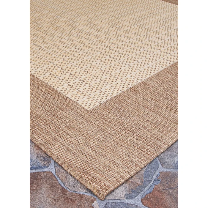 Couristan Recife Checkered Field 6' x 9' Natural/Cocoa Area Rug