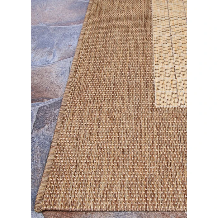 Couristan Recife Checkered Field 6' x 9' Natural/Cocoa Area Rug