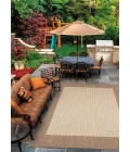 Couristan Recife Checkered Field 9' Round Natural/Cocoa Area Rug