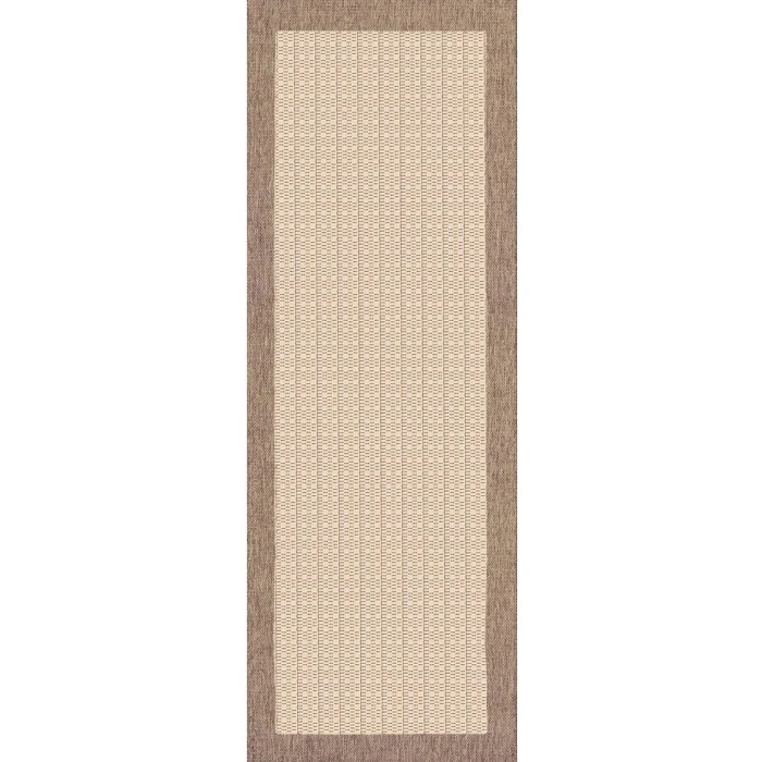 Couristan Recife Checkered Field 6' x 9' Natural/Cocoa Area Rug