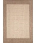 Couristan Recife Checkered Field 9' Round Natural/Cocoa Area Rug