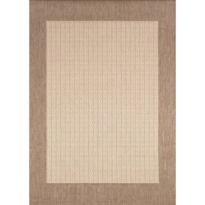 Couristan Recife Checkered Field 6' x 9' Natural/Cocoa Area Rug