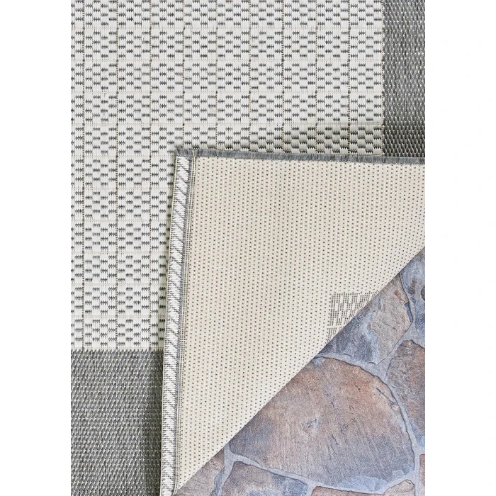 Couristan Recife Checkered Field Square Grey/White Area Rug