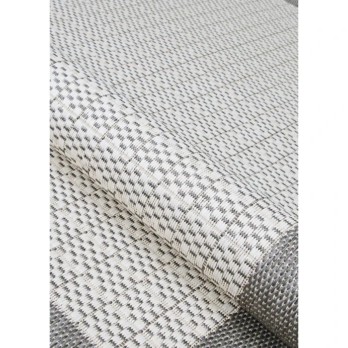 Couristan Recife Checkered Field Square Grey/White Area Rug