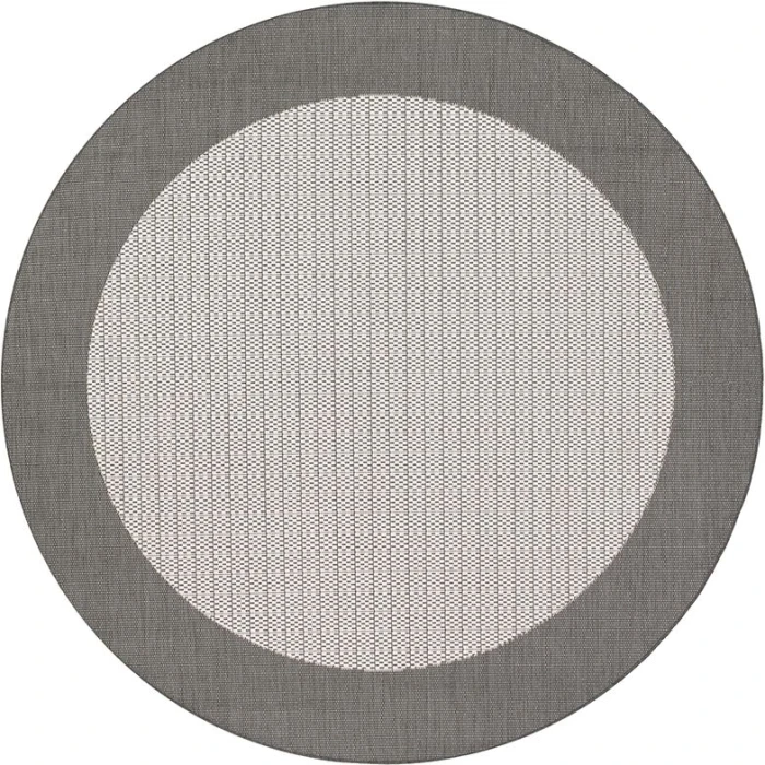 Couristan Recife Checkered Field Square Grey/White Area Rug