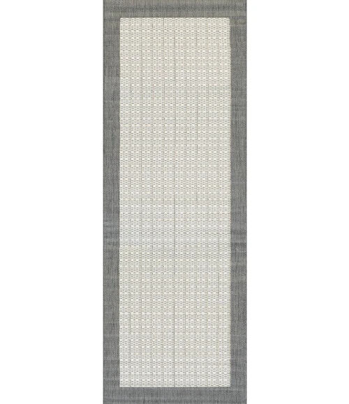 Couristan Recife Checkered Field Square Grey/White Area Rug