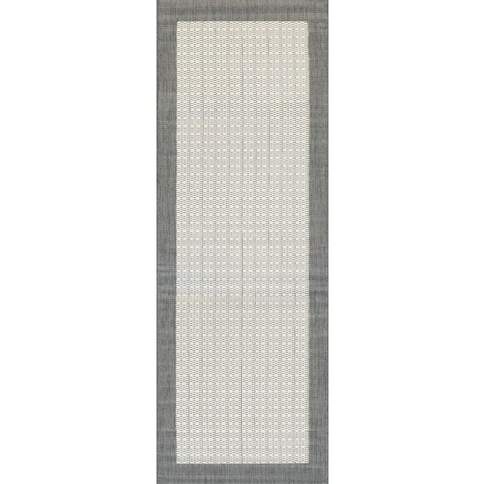 Couristan Recife Checkered Field Square Grey/White Area Rug