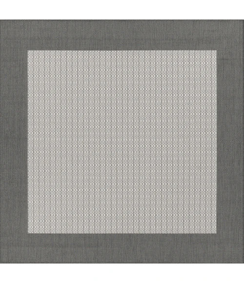 Couristan Recife Checkered Field Square Grey/White Area Rug