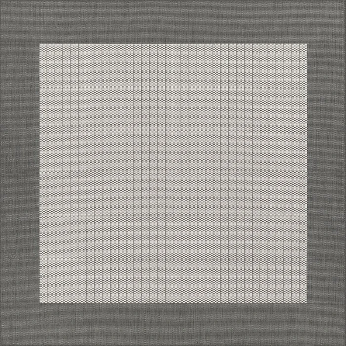 Couristan Recife Checkered Field Square Grey/White Area Rug