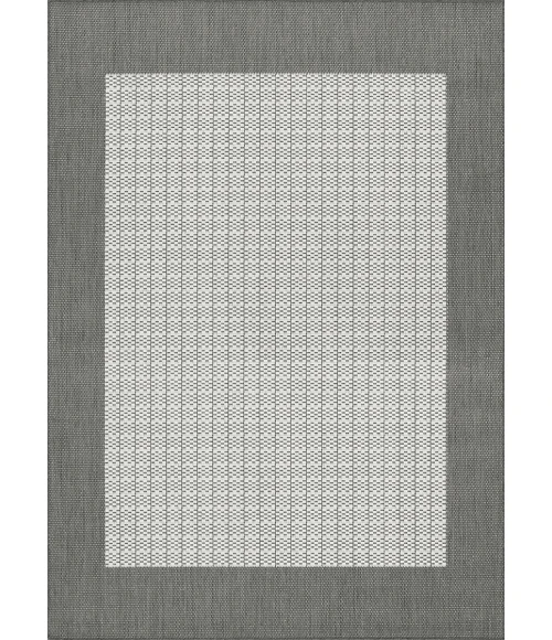 Couristan Recife Checkered Field Square Grey/White Area Rug