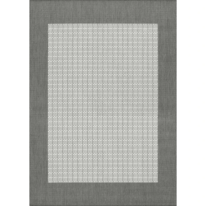 Couristan Recife Checkered Field Square Grey/White Area Rug