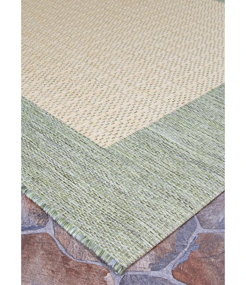 Couristan Recife Checkered Field 4' x 6' Natural/Green Area Rug