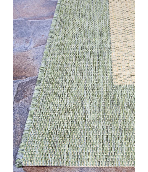 Couristan Recife Checkered Field 4' x 6' Natural/Green Area Rug