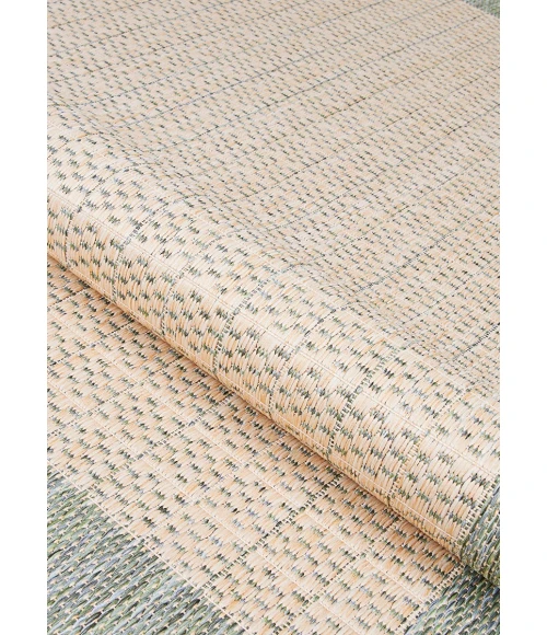 Couristan Recife Checkered Field 4' x 6' Natural/Green Area Rug