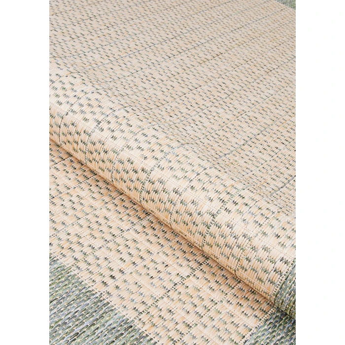 Couristan Recife Checkered Field 4' x 6' Natural/Green Area Rug