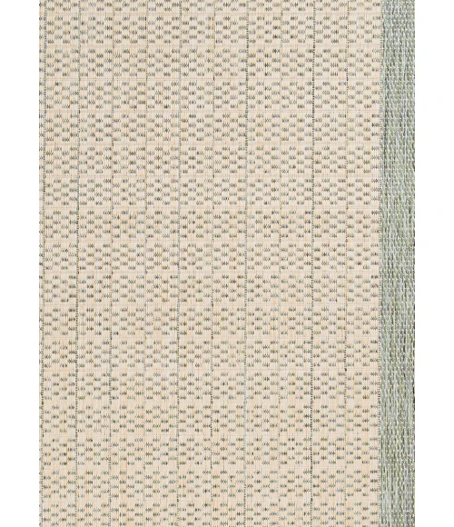 Couristan Recife Checkered Field 4' x 6' Natural/Green Area Rug