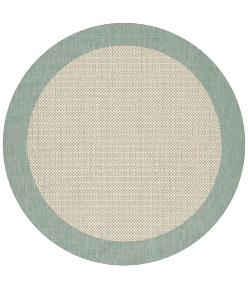 Couristan Recife Checkered Field 4' x 6' Natural/Green Area Rug