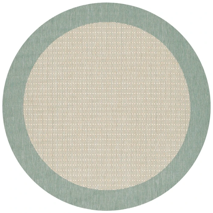 Couristan Recife Checkered Field 4' x 6' Natural/Green Area Rug