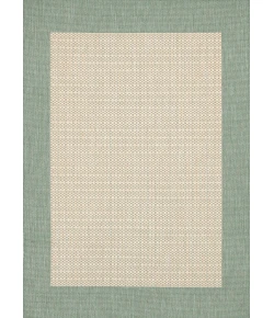 Couristan Recife Checkered Fiel Dnatural/Green Area Rug 3 ft. 9 in. X 5 ft. 5 in. Rectangle