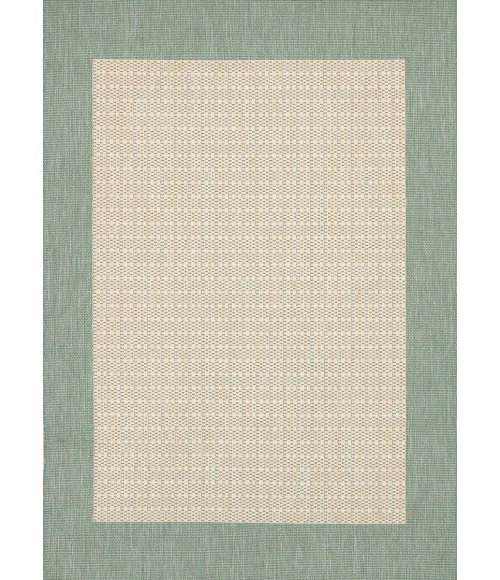 Couristan Recife Checkered Field 4' x 6' Natural/Green Area Rug