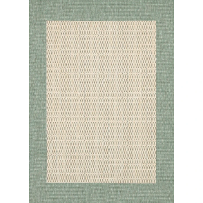 Couristan Recife Checkered Field 4' x 6' Natural/Green Area Rug