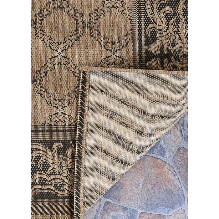 Couristan Recife Garden Lattice 6' x 9' Cocoa/Black Area Rug
