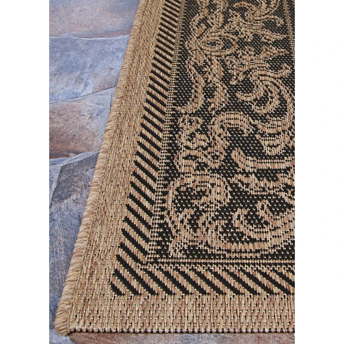 Couristan Recife Garden Lattice 6' x 9' Cocoa/Black Area Rug