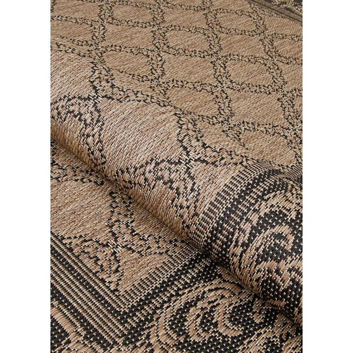 Couristan Recife Garden Lattice 6' x 9' Cocoa/Black Area Rug