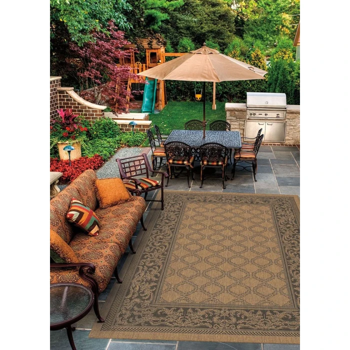 Couristan Recife Garden Lattice 6' x 9' Cocoa/Black Area Rug