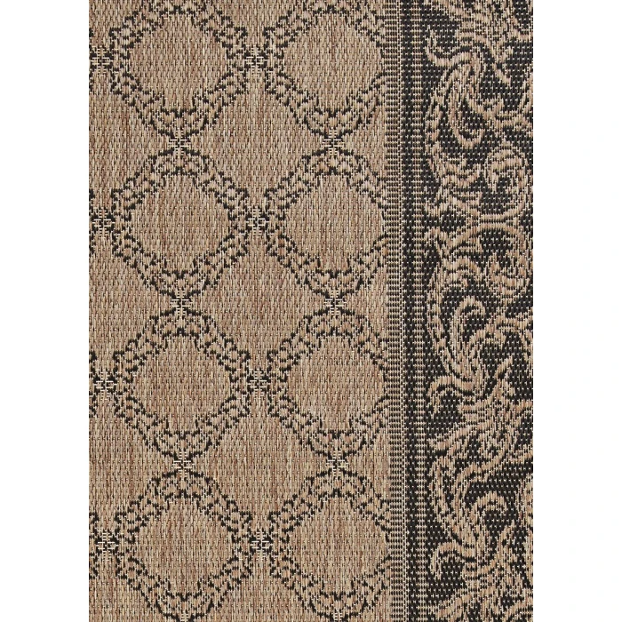 Couristan Recife Garden Lattice 6' x 9' Cocoa/Black Area Rug