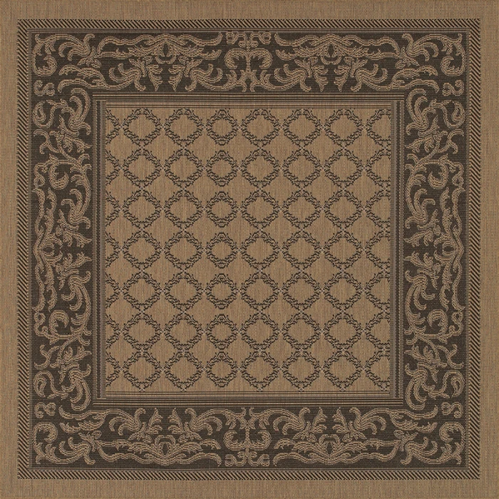 Couristan Recife Garden Lattice 6' x 9' Cocoa/Black Area Rug