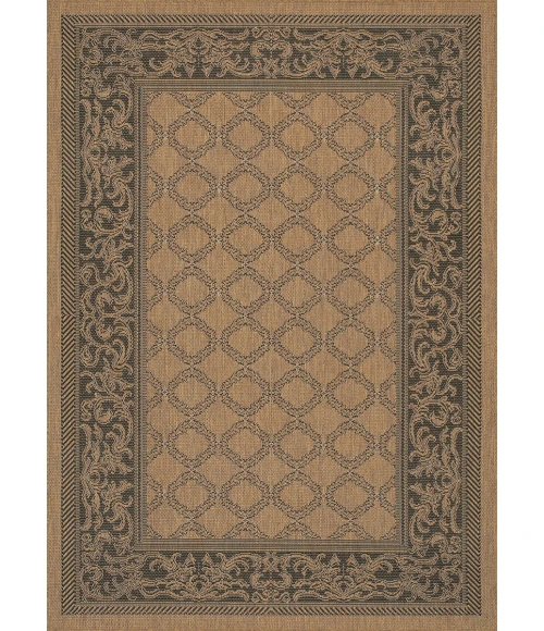 Couristan Recife Garden Lattice 6' x 9' Cocoa/Black Area Rug