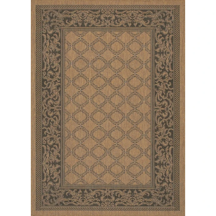 Couristan Recife Garden Lattice 6' x 9' Cocoa/Black Area Rug