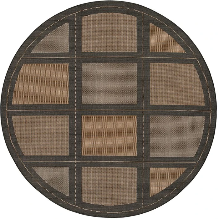 Couristan Recife Summit 9' Round Cocoa/Black Area Rug