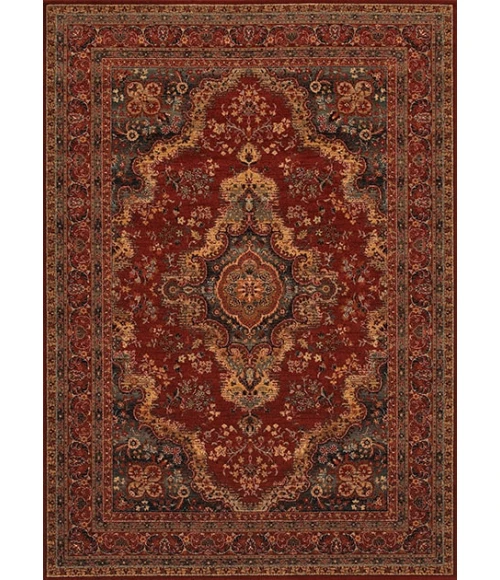 Couristan Old World Classic  Kerman Medallion 6' x 9' Burgundy  Area Rug