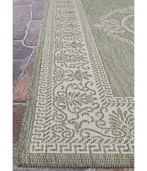 Couristan Recife Sage Leaf/Ivory 1078/4412 7 ft. 6 in. X 7 ft. 6 in. Square Rug