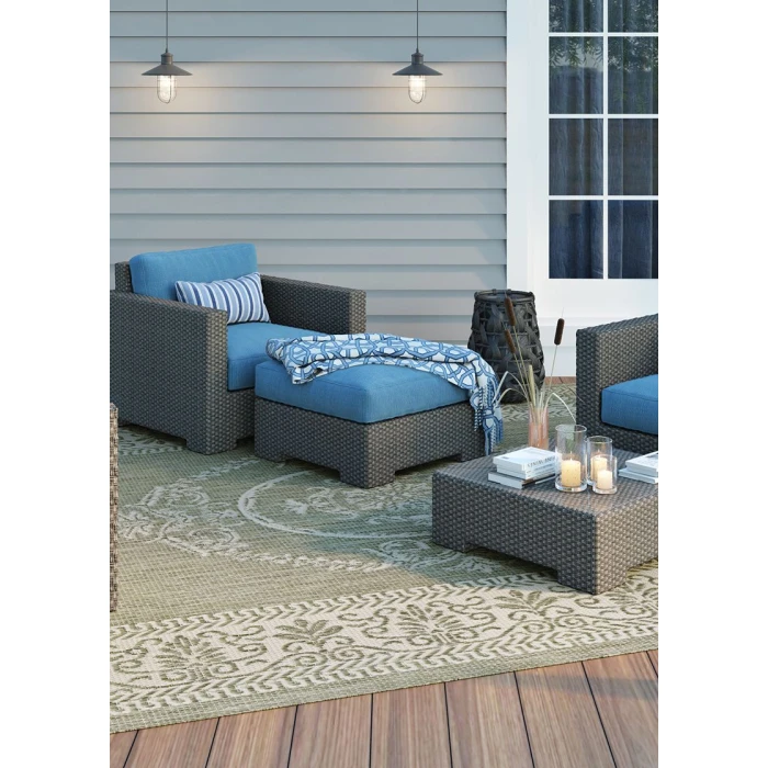 Couristan Recife Sage Leaf/Ivory 1078/4412 2 ft. 3 in. X 11 ft. 9 in. Rectangle Rug