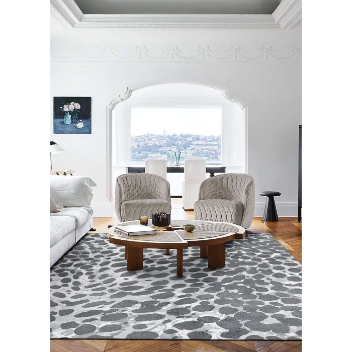 Couristan Marina Grey/Ivory 1261/0505 5 ft. 3 in. X 7 ft. 6 in. Rectangle Rug