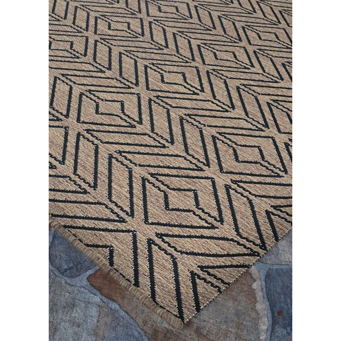 Couristan Recife Driftwood/Black 1318/2550 3 ft. 9 in. X 5 ft. 5 in. Rectangle Rug