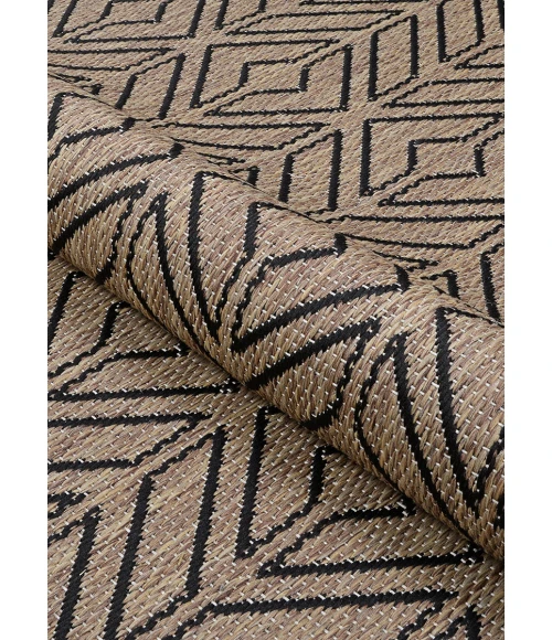 Couristan Recife Driftwood/Black 1318/2550 7 ft. 6 in. X 7 ft. 6 in. Square Rug