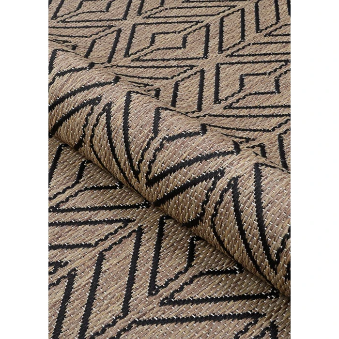 Couristan Recife Driftwood/Black 1318/2550 3 ft. 9 in. X 5 ft. 5 in. Rectangle Rug