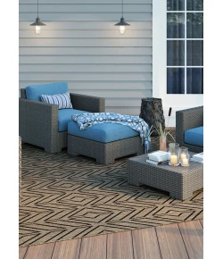 Couristan Recife Driftwood/Black 1318/2550 2 ft. 3 in. X 7 ft. 10 in. Rectangle Rug