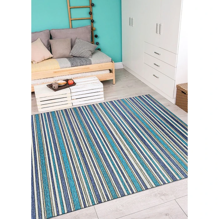 Couristan Cape Brockton 6' x 9' Cobalt/Teal Area Rug